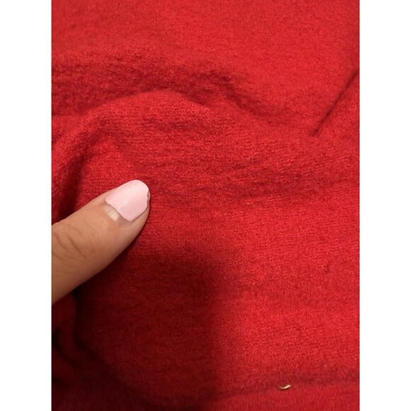 Cache Wool Jacket LG Red Blazer Lace Up Detail Hook Loop Closure Cardigan - Picture 5 of 6